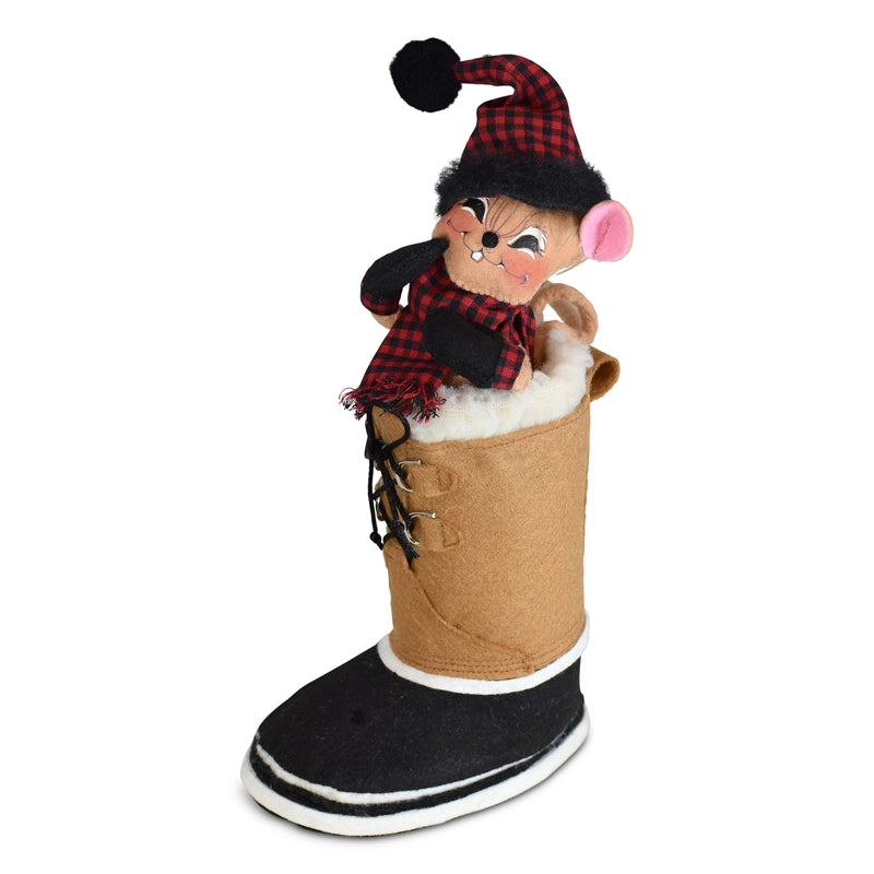 Christmas 6in Winter Woods Snow Boot Mouse 611021